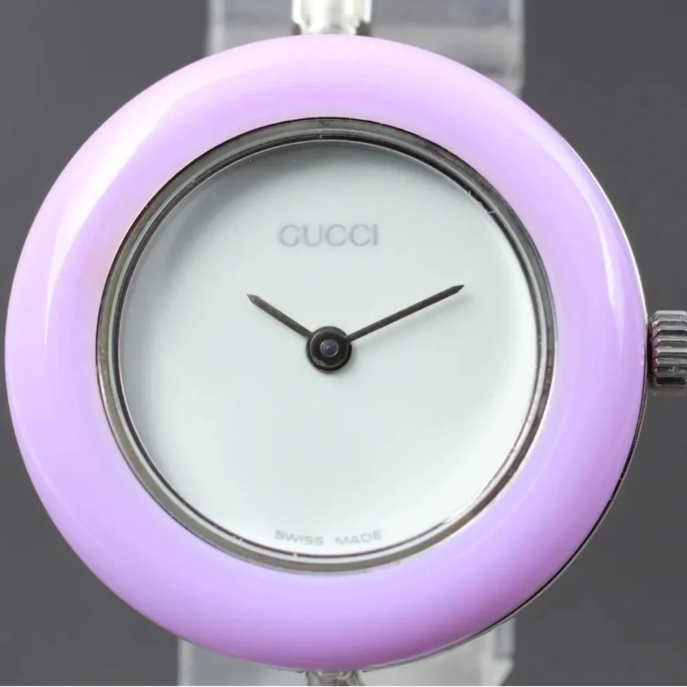 Gucci Luxury Vintage Silver Bracelet Watch complete set SWISS MADE Quartz